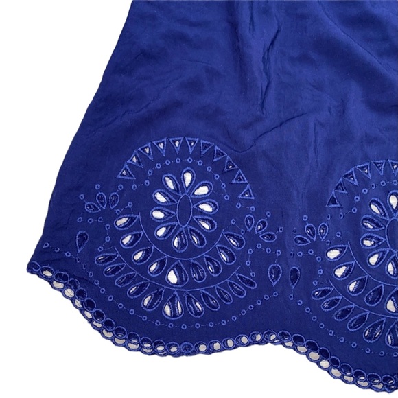 Swim Suit Cover-Up Cutout Scalloped Hem Navy Blue Large - Picture 7 of 11